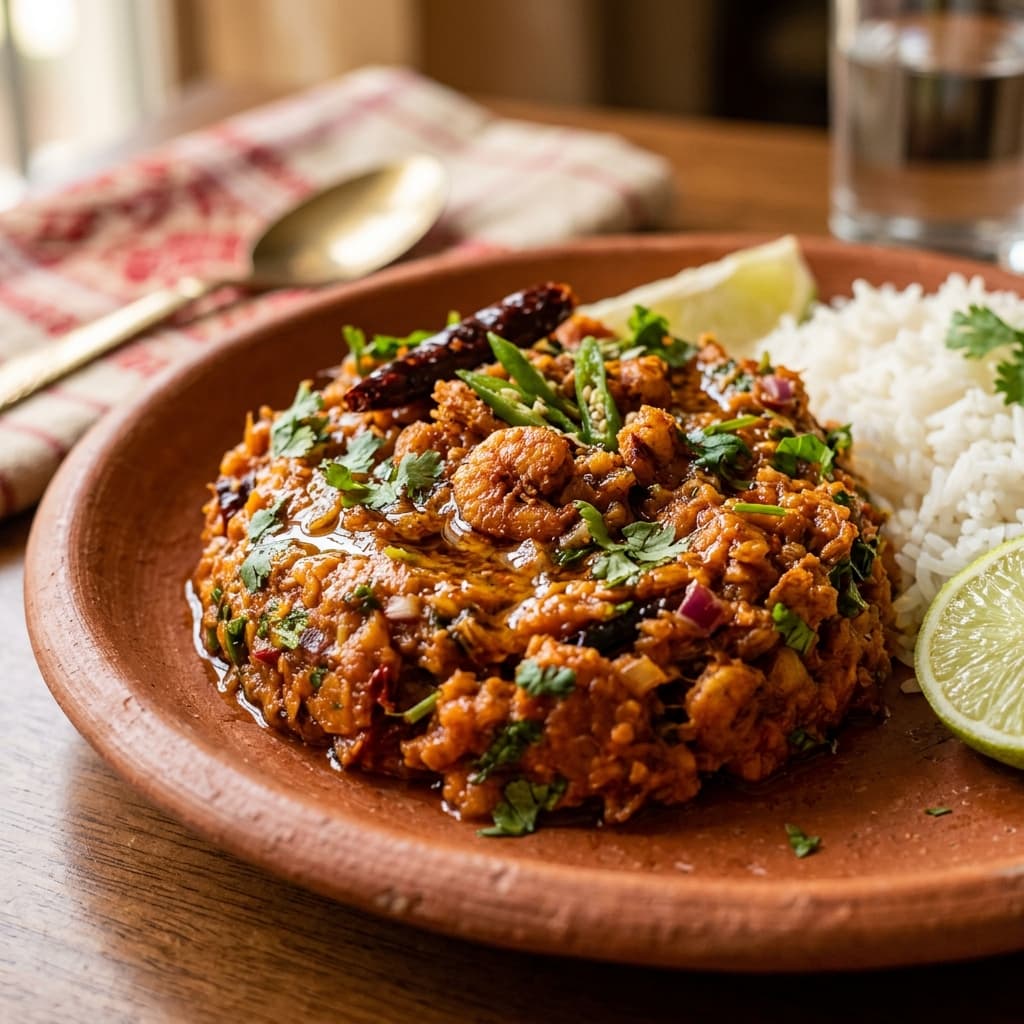 Spicy Chingri Vorta (Prawn Mash)